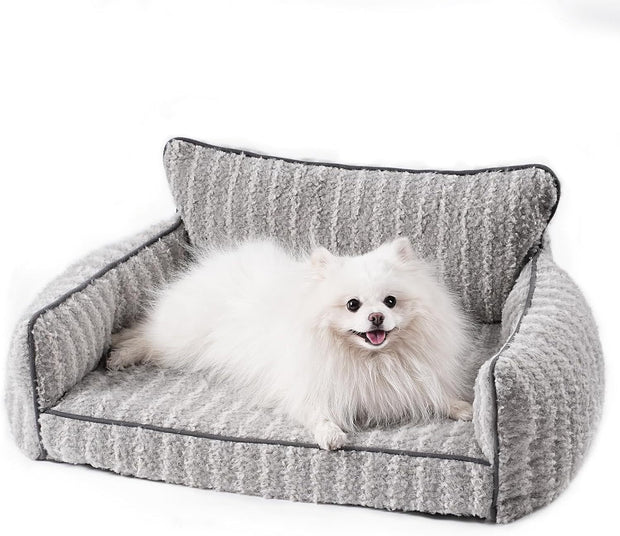 MEWOOFUN Orthopedic Pet Sofa - Supportive Bed For Small Medium Dogs & Cats, Anti-Slip Couch With Removable Cover, Grey, Large